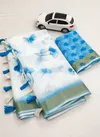 MG 226 Linen With Gold Jari Patta Printed Fancy Saree Wholesale Market In Surat